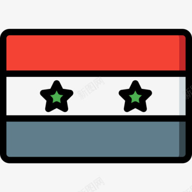 叙利亚国旗10线颜色图标图标