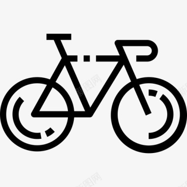 自行车生活方式4直线型图标图标