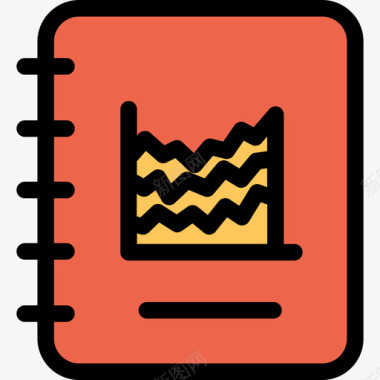 笔记本分析和图表线颜色橙色图标图标