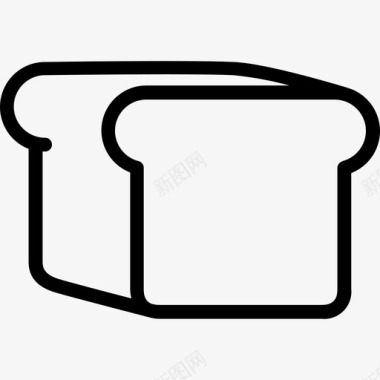 面包蛋糕和面包房4家直系图标图标