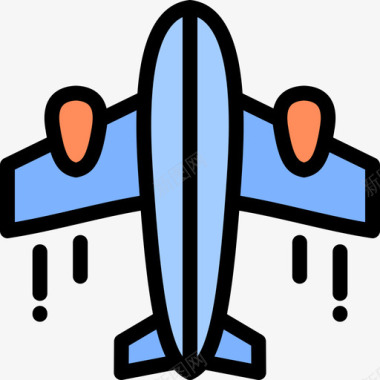 飞机物流配送3线颜色图标图标
