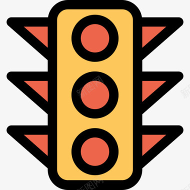 红绿灯6号车线颜色橙色图标图标