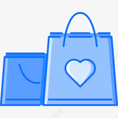 购物袋爱44蓝色图标图标