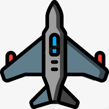 喷气式飞机战争2线性颜色图标图标