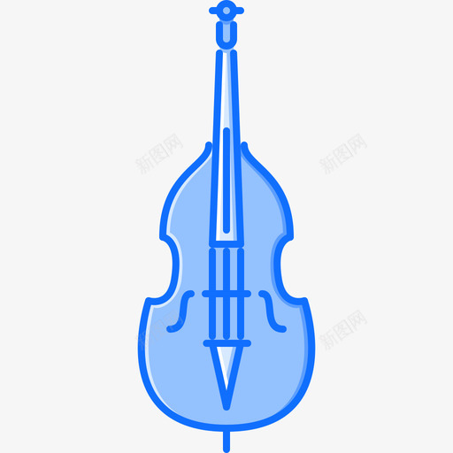大提琴音乐44蓝色图标svg_新图网 https://ixintu.com 大提琴 蓝色 音乐44