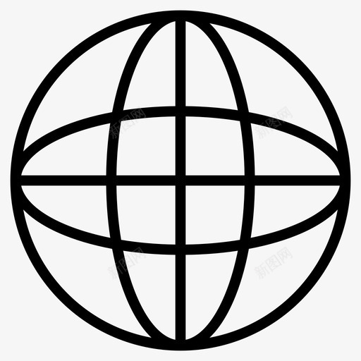 浏览器地球全球图标svg_新图网 https://ixintu.com 世界 互联网 全球 地球 数字营销线图标 浏览器