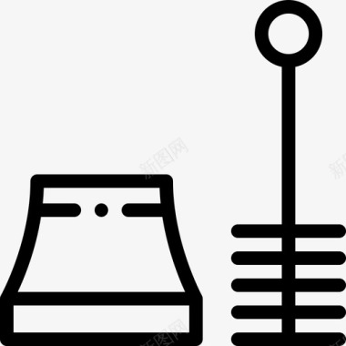 马桶刷家用器具10线性图标图标