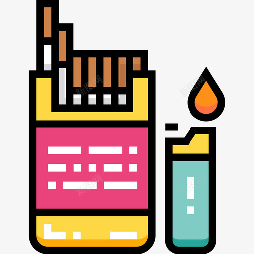 香烟16号条线型颜色图标svg_新图网 https://ixintu.com 16号条 线型颜色 香烟