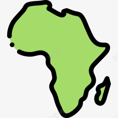 非洲地理18线性颜色图标图标