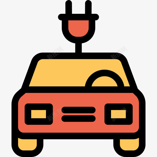 电动汽车汽车6线颜色橙色图标svg_新图网 https://ixintu.com 汽车6 电动汽车 线颜色橙色