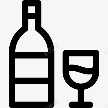 葡萄酒烧烤7直系图标图标
