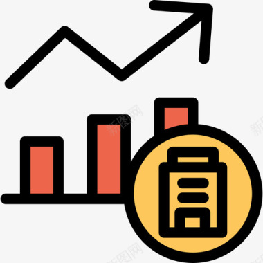 利润分析和图表线性颜色橙色图标图标