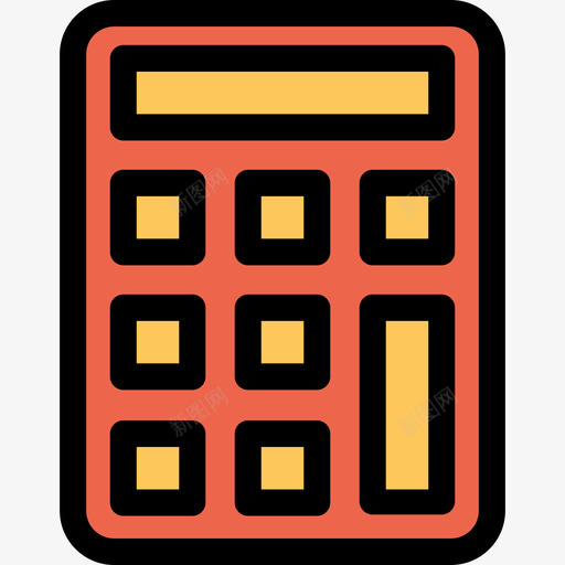 计算器结构和工具6线性颜色橙色图标svg_新图网 https://ixintu.com 线性颜色橙色 结构和工具6 计算器