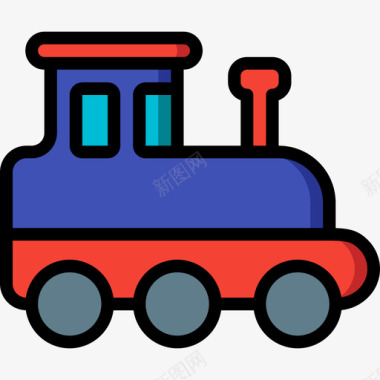 火车主题公园2线性颜色图标图标