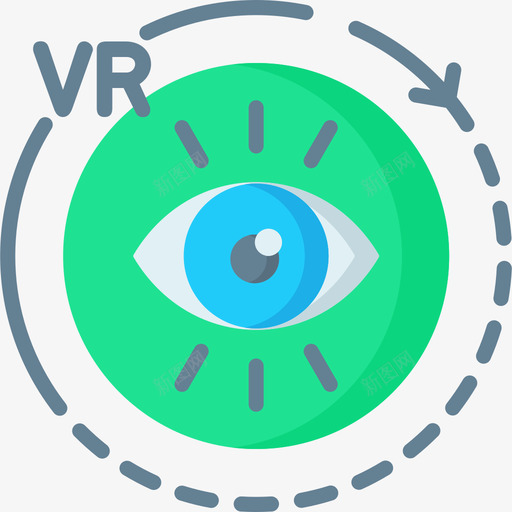 360度虚拟现实33度平面图标svg_新图网 https://ixintu.com 360度 平面 虚拟现实33度