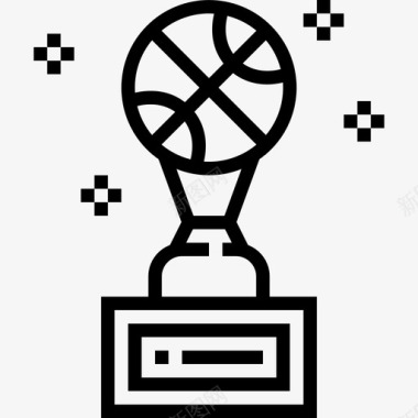 奖杯篮球8直线型图标图标