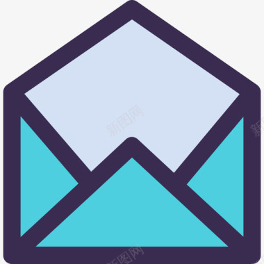 电子邮件商务170直线颜色蓝色图标图标