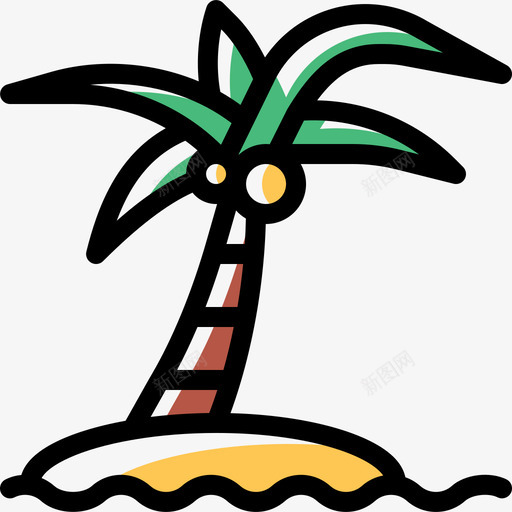 棕榈树夏日派对21色彩省略图标svg_新图网 https://ixintu.com 夏日派对21 棕榈树 色彩省略