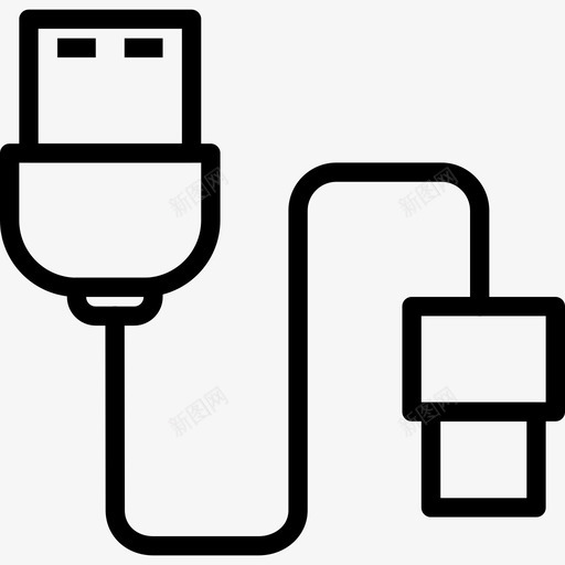 Usb电缆tech14线性图标svg_新图网 https://ixintu.com Usb电缆 tech14 线性