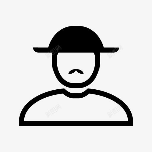 用户帽子胡子线配置文件图标svg_新图网 https://ixintu.com 用户帽子胡子 用户集合 线 配置文件