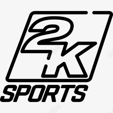 2kSports视频游戏徽标3线性图标图标