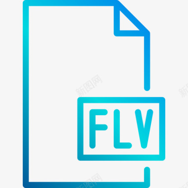 Flv文件和文件夹6线性渐变图标图标