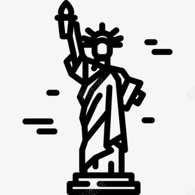 自由女神像纪念碑12座直线形图标图标