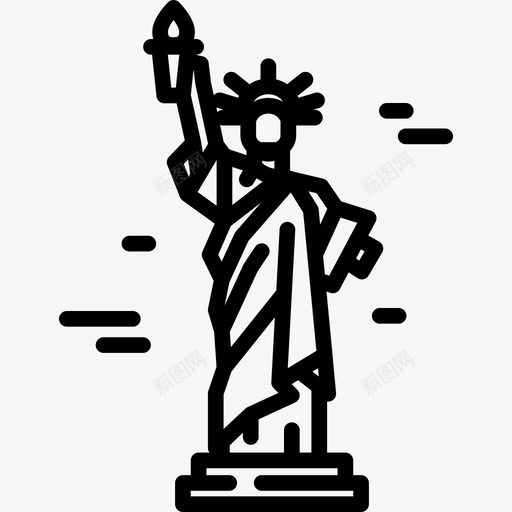 自由女神像纪念碑12座直线形图标svg_新图网 https://ixintu.com 直线形 纪念碑12座 自由女神像