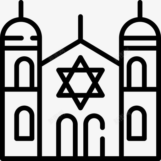 犹太教堂旅行场所表情符号图标svg_新图网 https://ixintu.com 旅行场所 犹太教堂 线性 表情符号