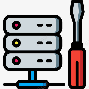 服务器网络托管15线性颜色图标图标
