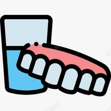 义齿牙医19线性颜色图标图标