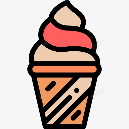 冰淇淋快餐32线性颜色图标svg_新图网 https://ixintu.com 冰淇淋 快餐32 线性颜色