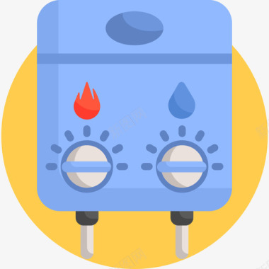 家用和生活热水器7套图标图标