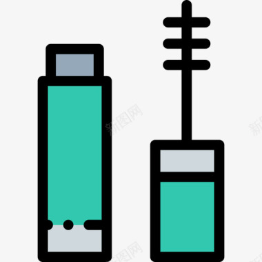 睫毛膏美发11线性颜色图标图标