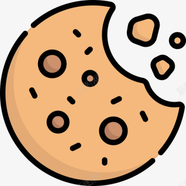 曲奇饼干gdpr7线性颜色图标图标