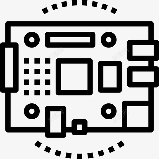 主板机器人18线性图标svg_新图网 https://ixintu.com 主板 机器人18 线性