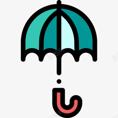 雨伞私家侦探7直线颜色图标图标
