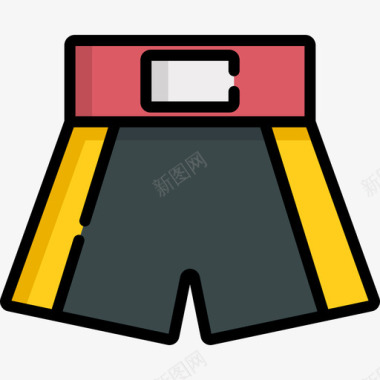 拳击短裤活跃的生活方式10线性颜色图标图标