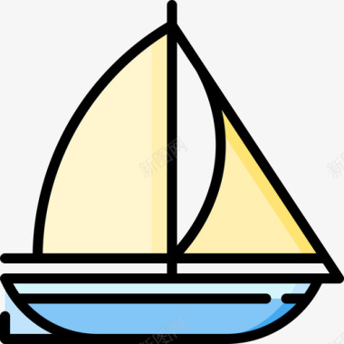 帆船tipical西班牙语3线性颜色图标图标
