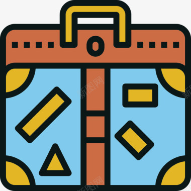 行李旅行运输4线性颜色图标图标