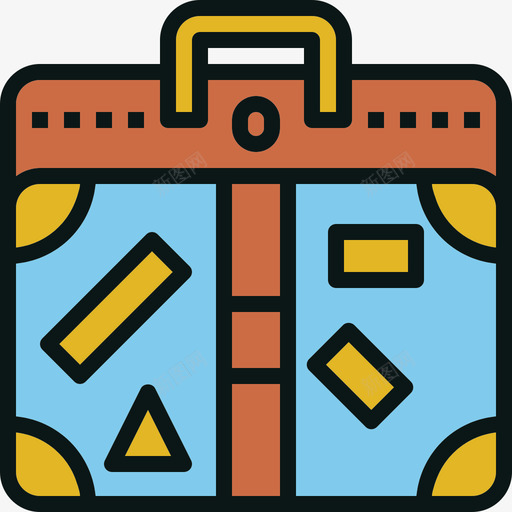 行李旅行运输4线性颜色图标svg_新图网 https://ixintu.com 旅行运输4 线性颜色 行李