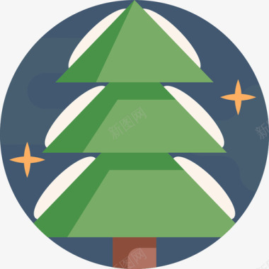 圣诞树冬季17平坦图标图标
