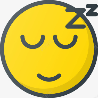 睡眠表情符号22线性颜色图标图标