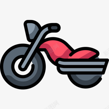 摩托车运输90线性颜色图标图标