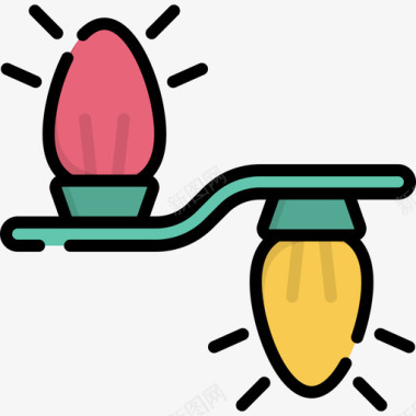 圣诞灯91线型颜色图标图标