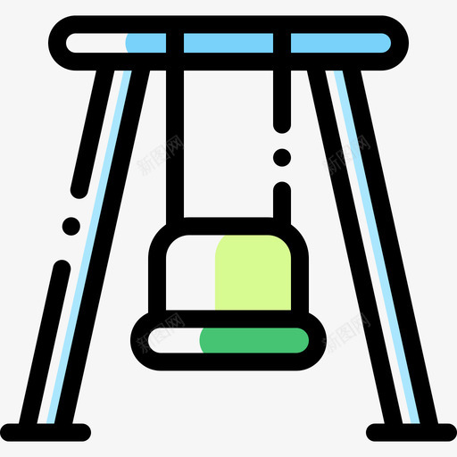 秋千操场33颜色省略图标svg_新图网 https://ixintu.com 操场33 秋千 颜色省略