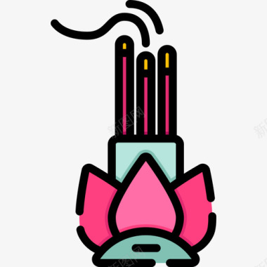 蜡烛泰国15线颜色图标图标