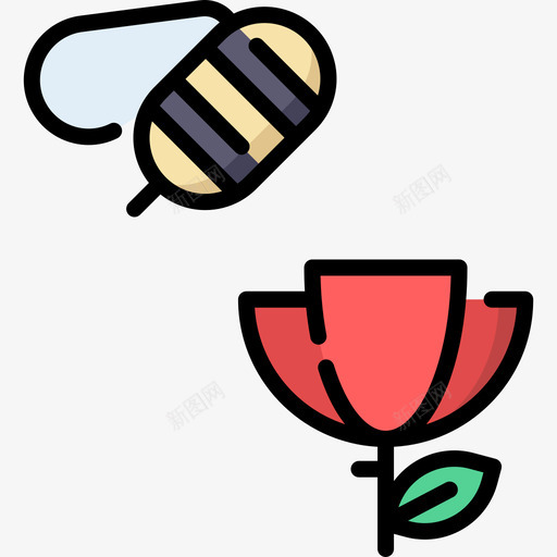 蜜蜂园艺32线性颜色图标svg_新图网 https://ixintu.com 园艺32 线性颜色 蜜蜂