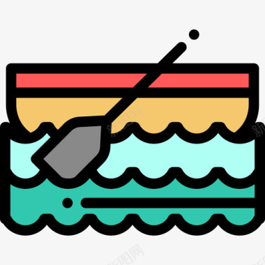 渔船钓鱼7线型颜色图标图标