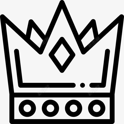 皇冠中世纪27直纹图标svg_新图网 https://ixintu.com 中世纪27 皇冠 直纹